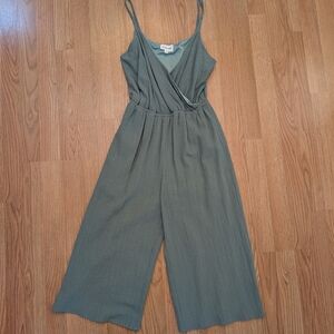 Chic Sage Jumpsuit with Wrap Design